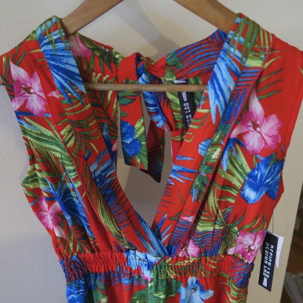 Red Floral long Dress Size Small Brand New